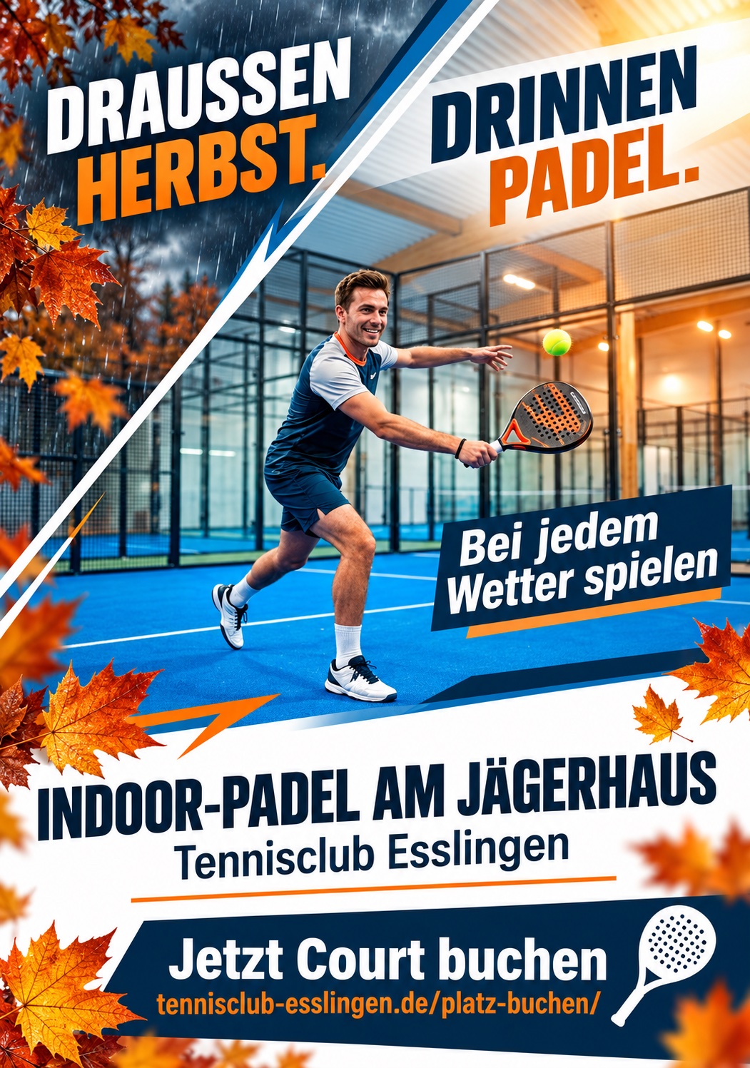 Draußen Herbst. Drinnen Padel. Indoor-Padel beim Tennisclub Esslingen